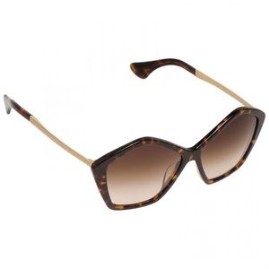 Miu Miu Hexagon Tortoise Sunglasses In the Case